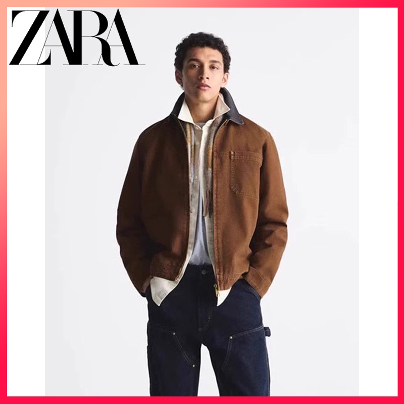 ZARA Autumn Men's Maillard Textured Jacket | Shopee Philippines