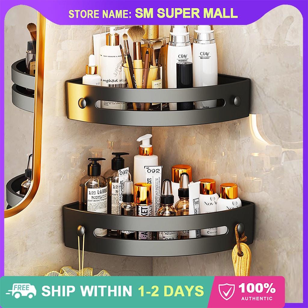 【Drainable】Bathroom Corner Shelf Punch-free Wall Mounted Triangle ...