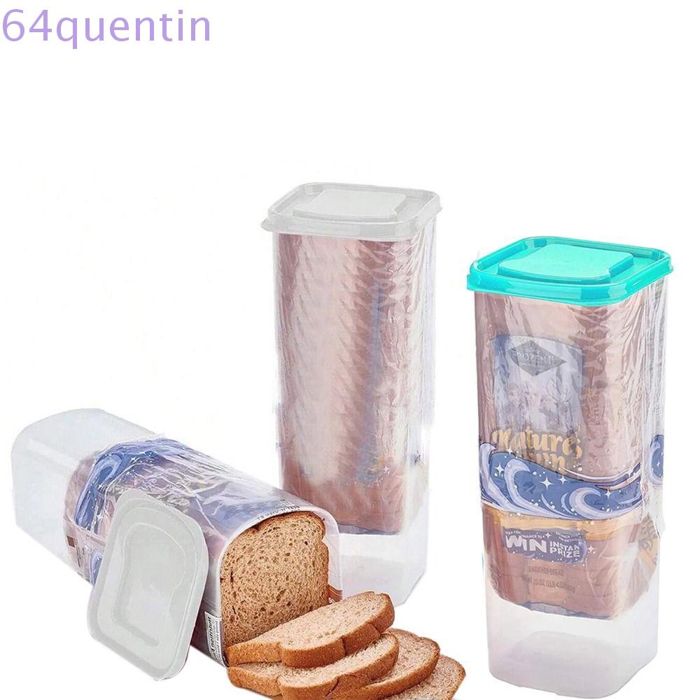 QUENTIN Rectangular Bread Box with Handle, Plastic Clear Translucent