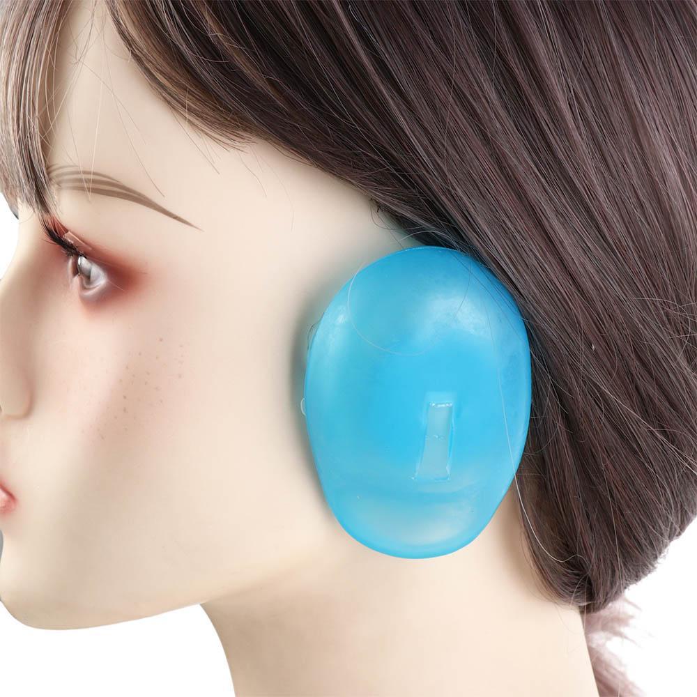 NEXUSG 2pcs Silicone Ear Cover, Blue Waterproof Hairdressing Ear Cover ...