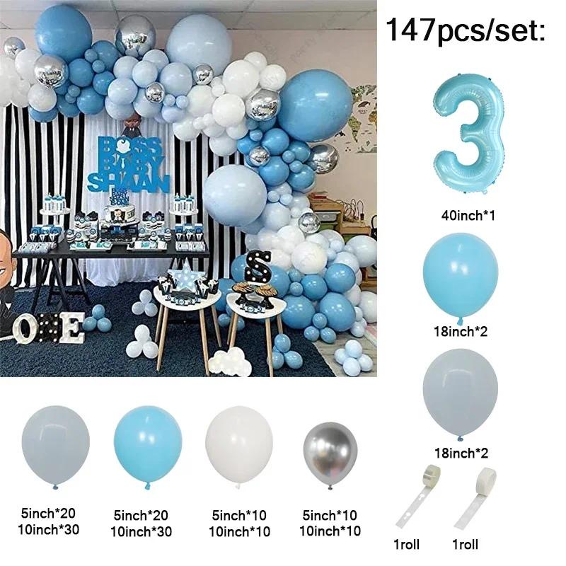 147pcs/Set Boss Balloon Arch Garland Kit Baby Shower Birthday Theme ...