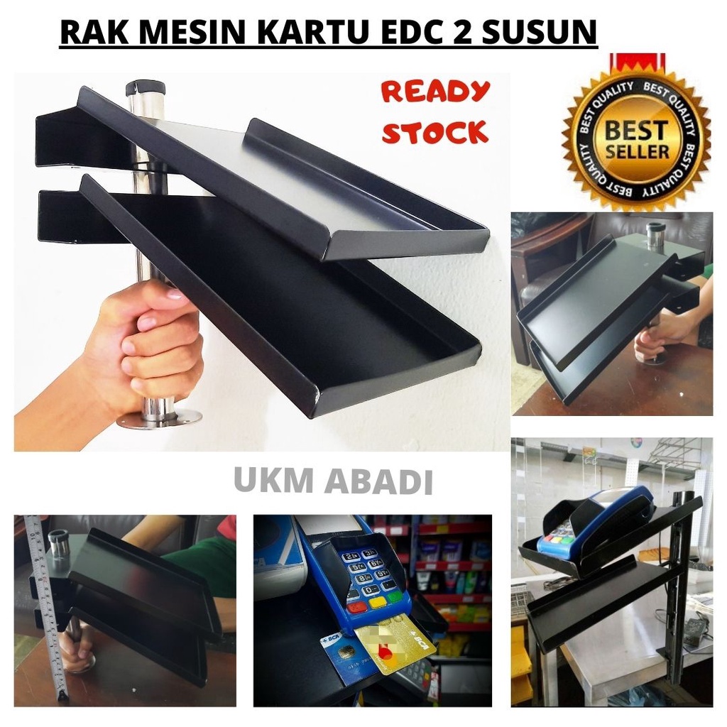 MESIN Supermarket Resto Cafe Cashier Rack 2 Tier EDC Bank Card Printer ...