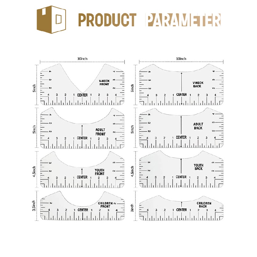 4pcs/8pcs T Shirt Ruler Guide Center Designs Set DIY Measurement ...