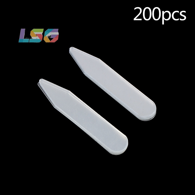 [LSG] 200Pcs Plastic Collar Stiffeners Stays Bones Set For Dress Shirt