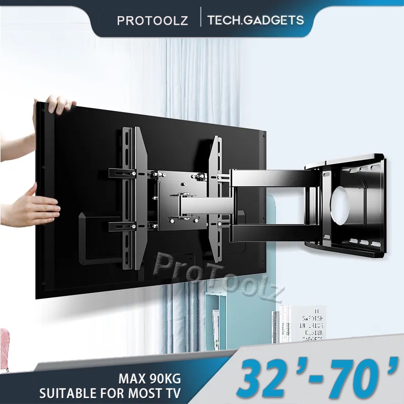 32-70 inches TV Wall Mount Bracket 55 inches Extend Tilt Swivel Monitor ...