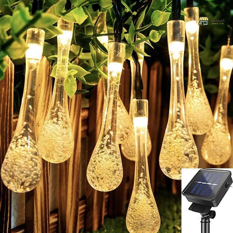 5m 20 LED Solar Light String Waterdrop Christmas Light LED String Light ...