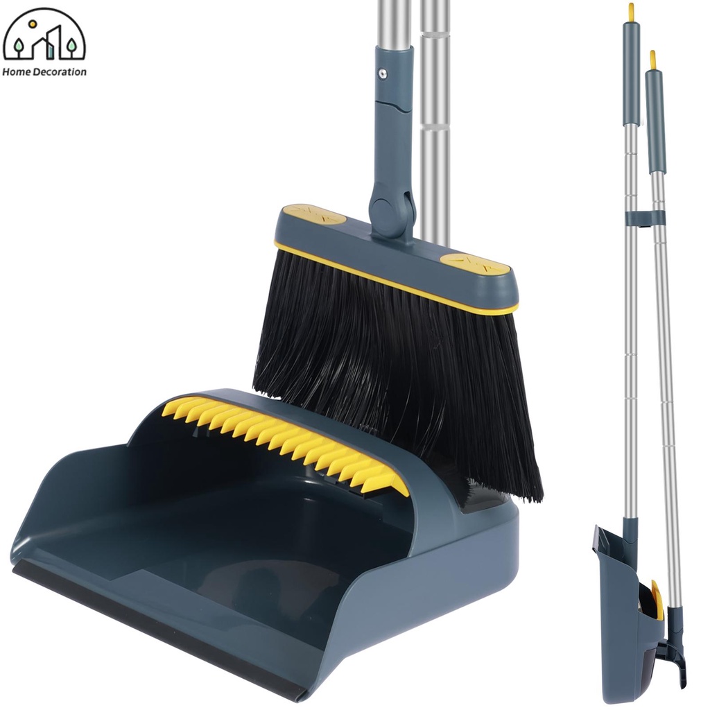 Broom and Dustpan Set with Long Handle Broom Dustpan Combo Upright