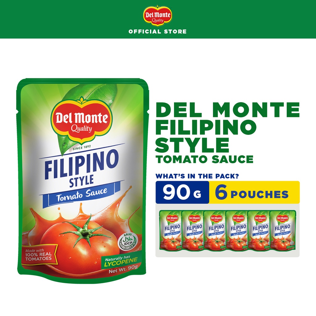 DEL MONTE Filipino Style Tomato Sauce with 100 Real Tomatoes 90g x 6