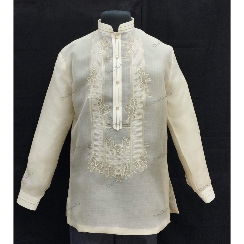 Hot sell!Piña Cocoon Silk Barong Tagalog CHINESE COLLAR (brown tacs ...