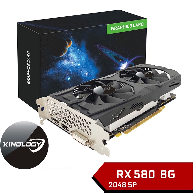 Kinology Graphics Card AMD RX580 8G DDR5 256-Bit 2048SP Computer GPU ...