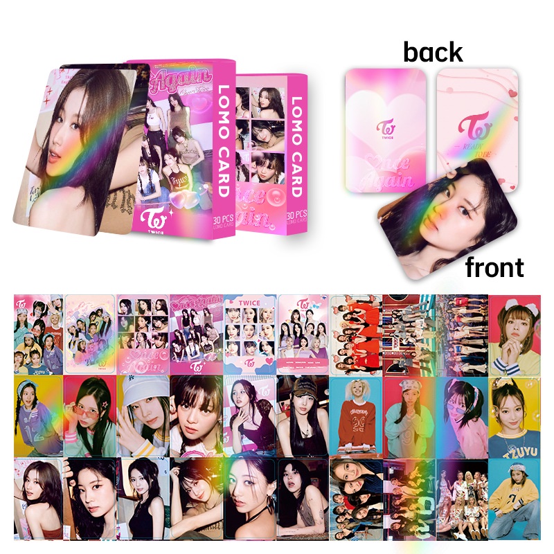 30Pcs TWICE Laser Hologram Lomo Cards HOLOGRAPHIC Photocards Nayeon ...