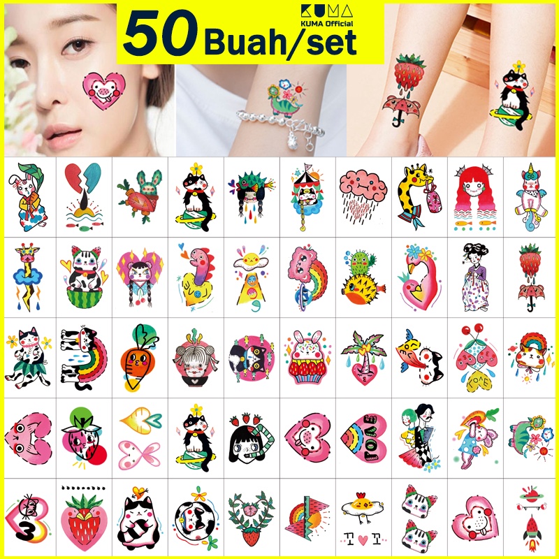 50pcs/set Aesthetic Tattoo Wholesale Temporary Tattoo Sticker Temporary