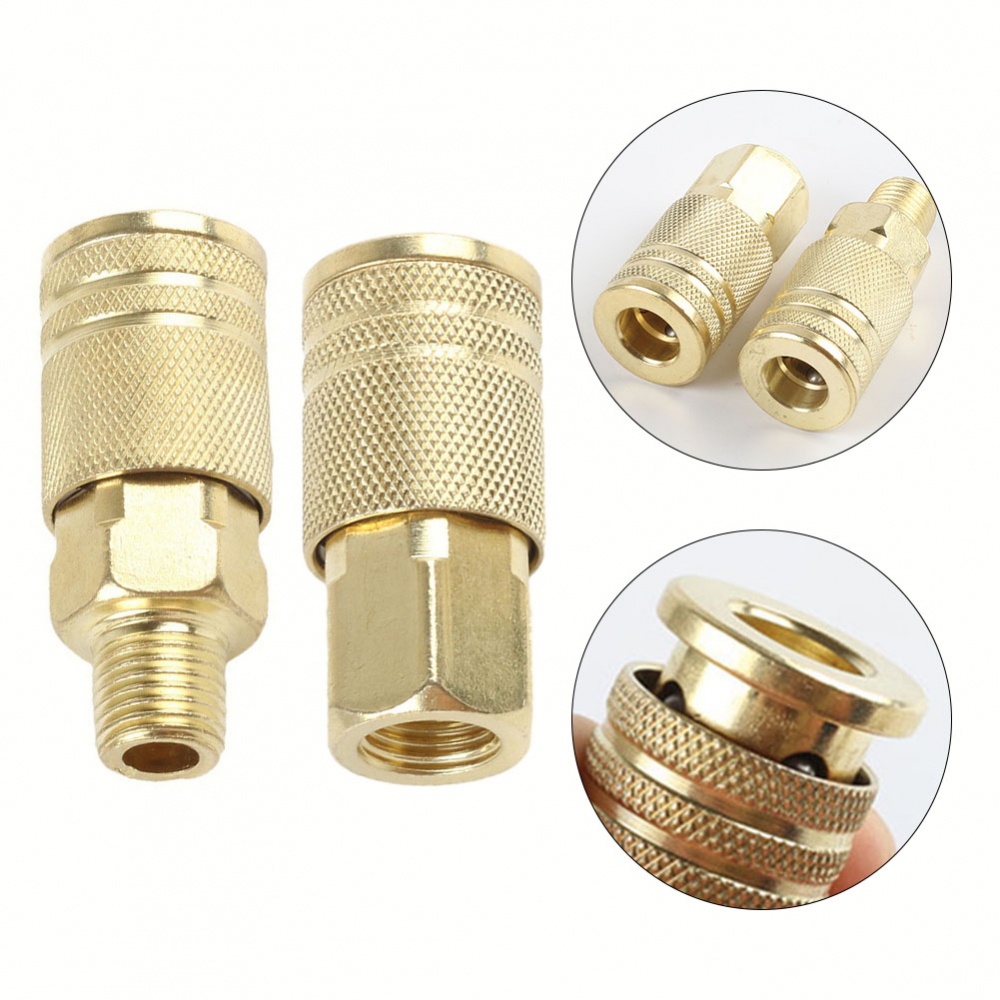 Pneumatic Fitting 1 4npt Copper Plated Coupling Connector Coupler Iron 