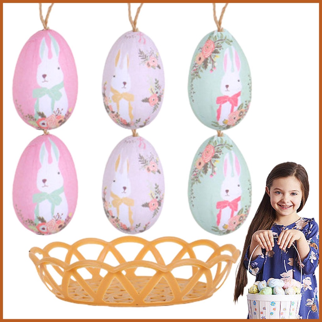 Painted Easter Eggs Colorful Easter Eggs for Tree 6 Pcs Easter Eggs ...
