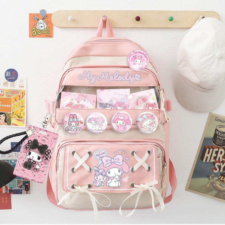Sanrio Cartoon School Bag Cinnamon Dog Kuromi Merchandise Backpack ...