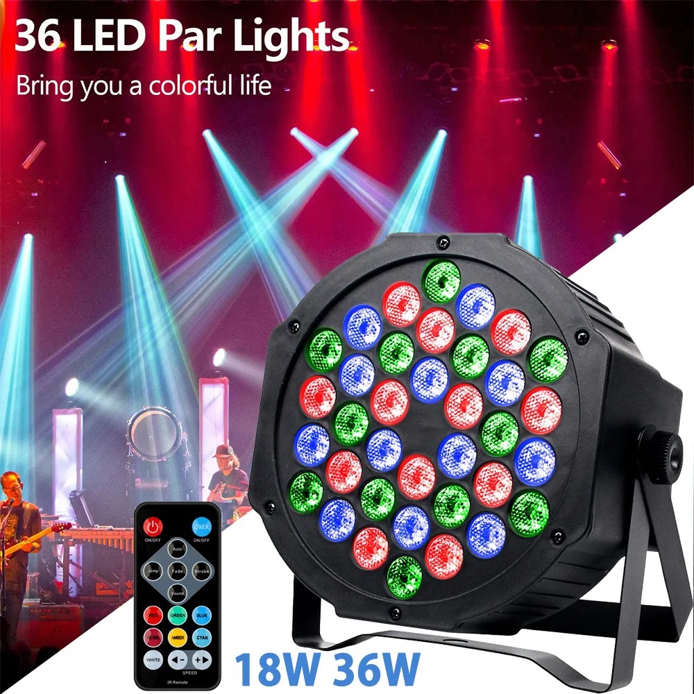 HOLDLAMP 4-Pack DJ Disco Party Lights – 36LED RGB DMX Beam Lights For KTV & Stage