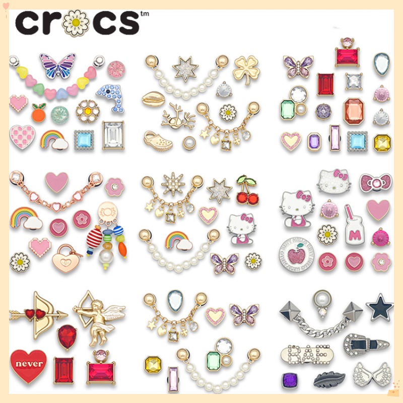 Crocs JIbbitz Metal Series Crocs Buckle Cute Cartoon Metal Shoe Flower ...