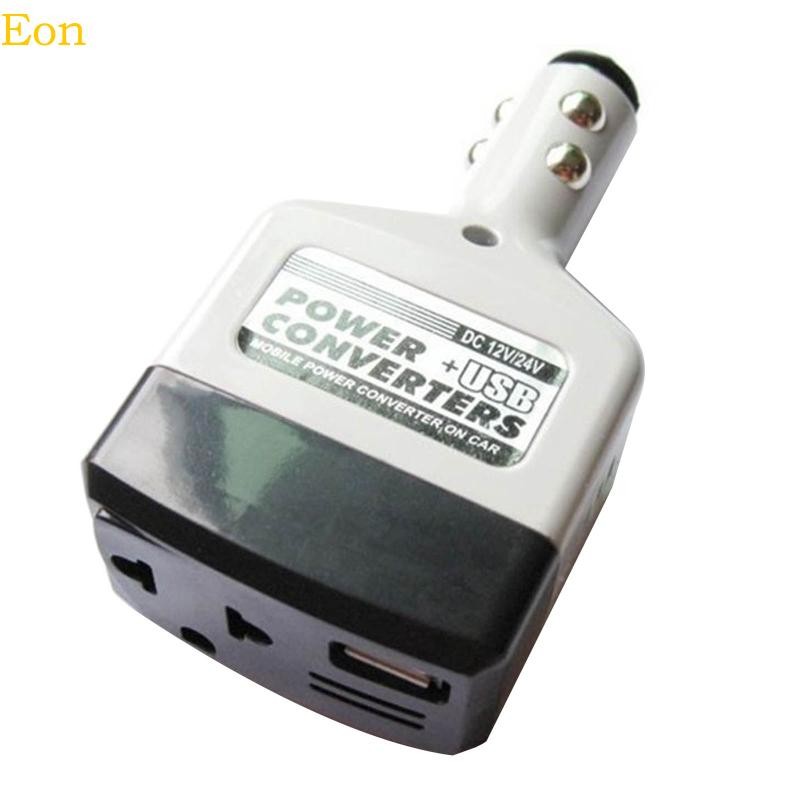 Eon Car Power Inverter Converter USB for DC 12V 24V to AC 220V Voltage ...