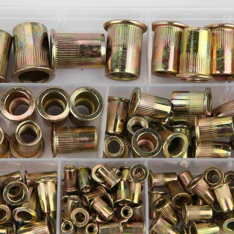 100PCS/Set/pack Without box Carbon Steel Thread Head Blind Rivet Nuts ...