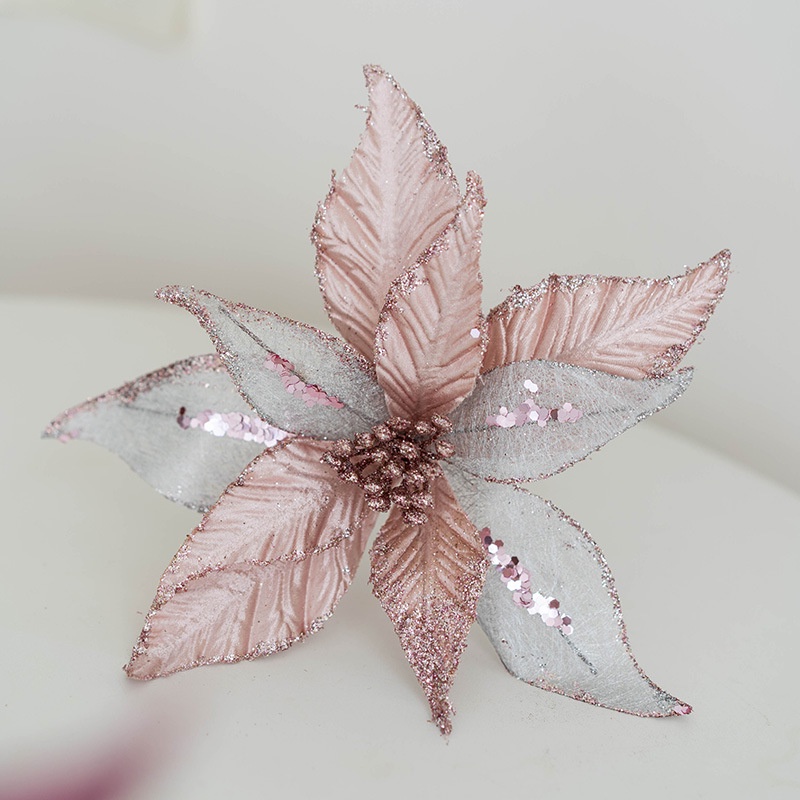 New Product 25cm Gauze Fabric Christmas Flower Sequins Sticky Powder ...