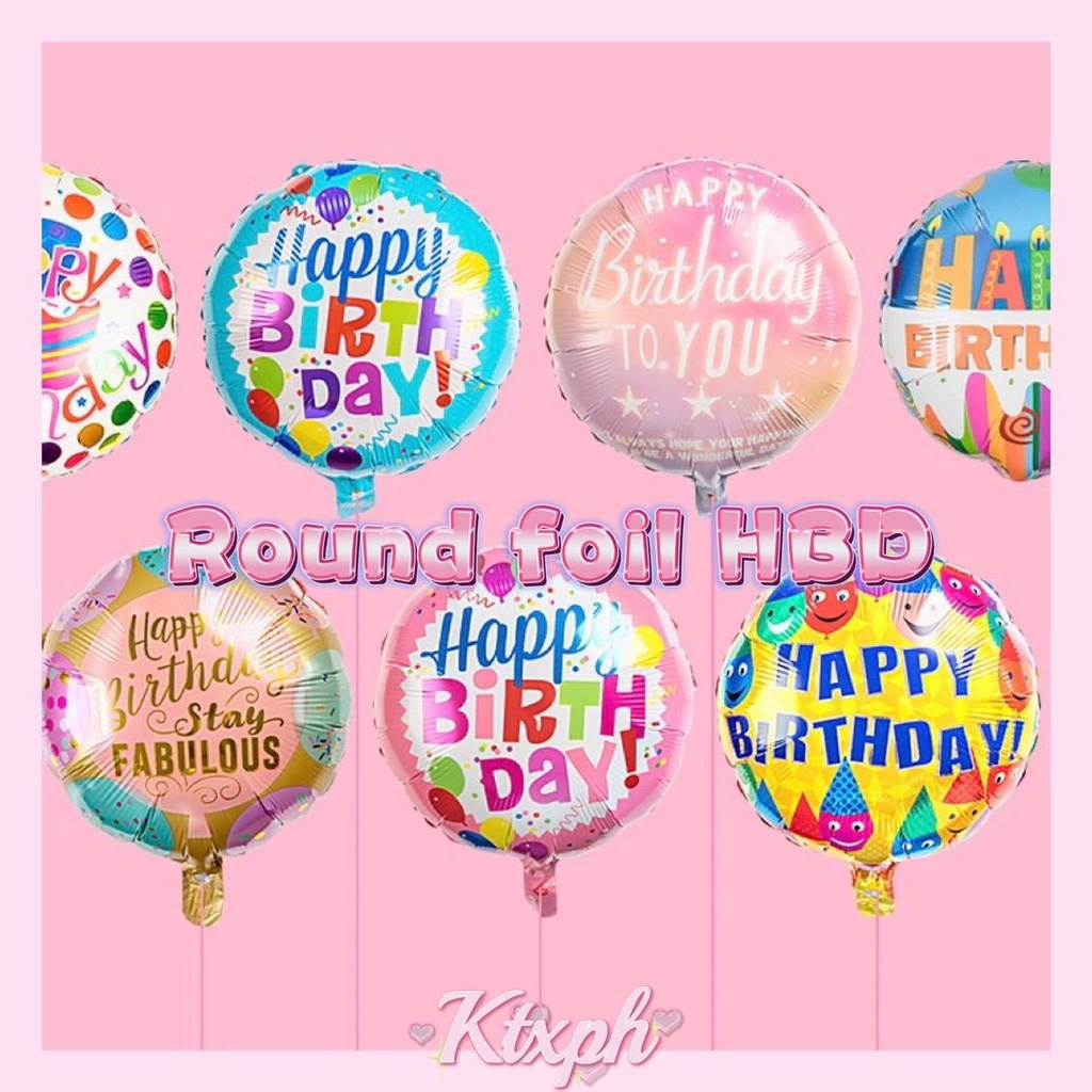 Round foil 18 Inch Happy Birthday foil Balloon Birthday party needs ...