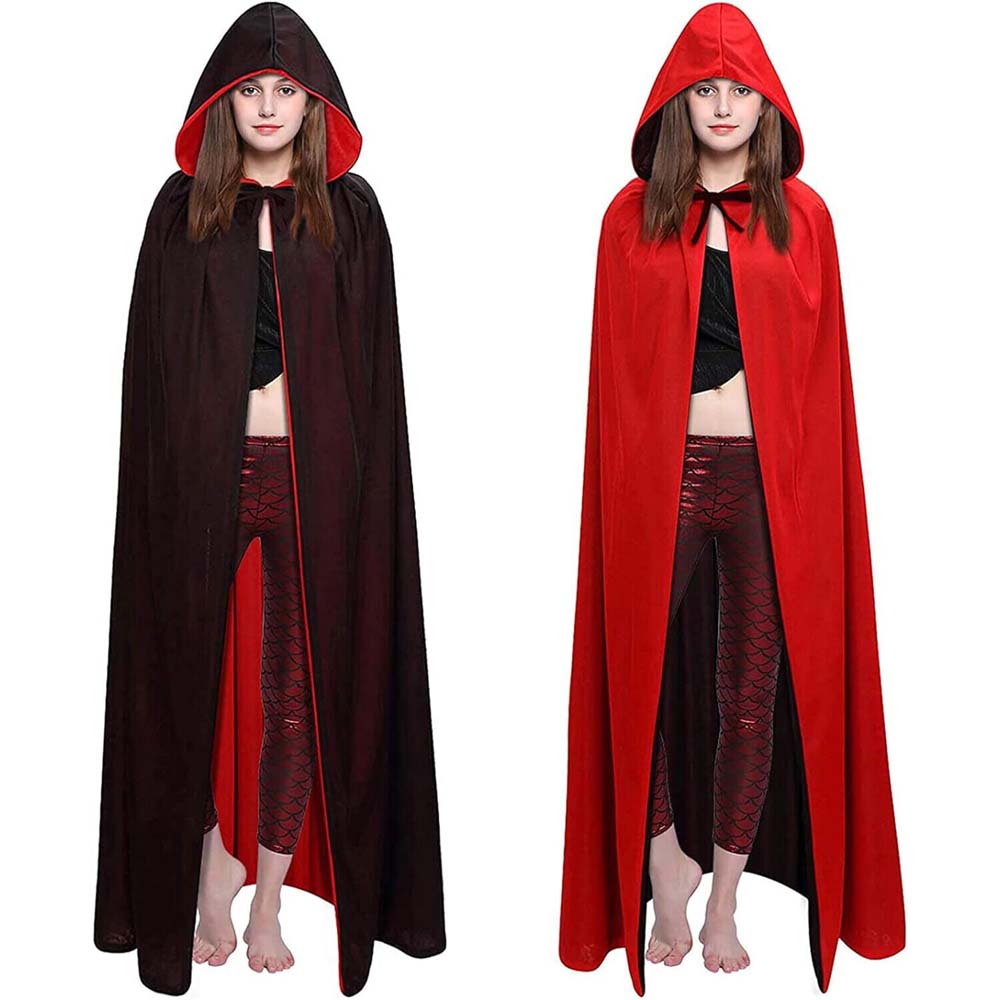 Halloween Cape 1.4M Robe Cloak Dual Adults Dracula Death Vampire Source