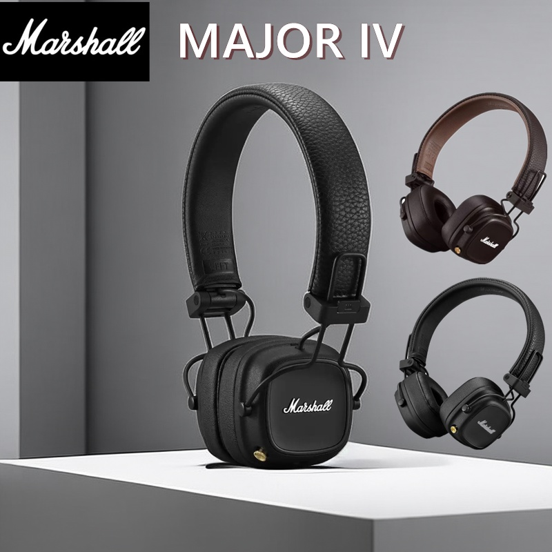Marshall Major IV Leather Noise Cancelling Headphones Wireless Bluetooth  Headset Earphone with Mic - Main Image
