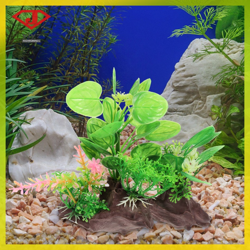 Plastic Water Grass Fake Fish Plants Aquarium Landscaping Reptile Coral
