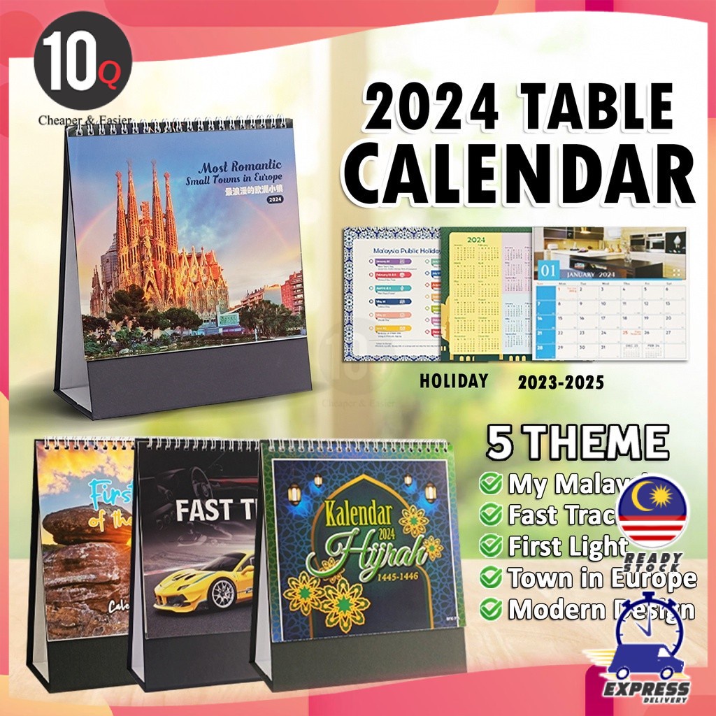 10Q 2024 Public Holiday With Lunar / Islamic Date / Horse Desk Calendar