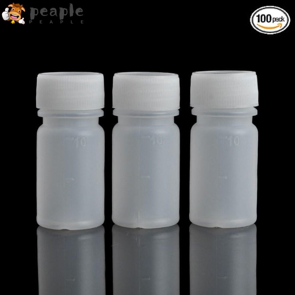PEAPLE 100pcs Small Plastic Bottles, 10ml Empty Sample Bottles, Small