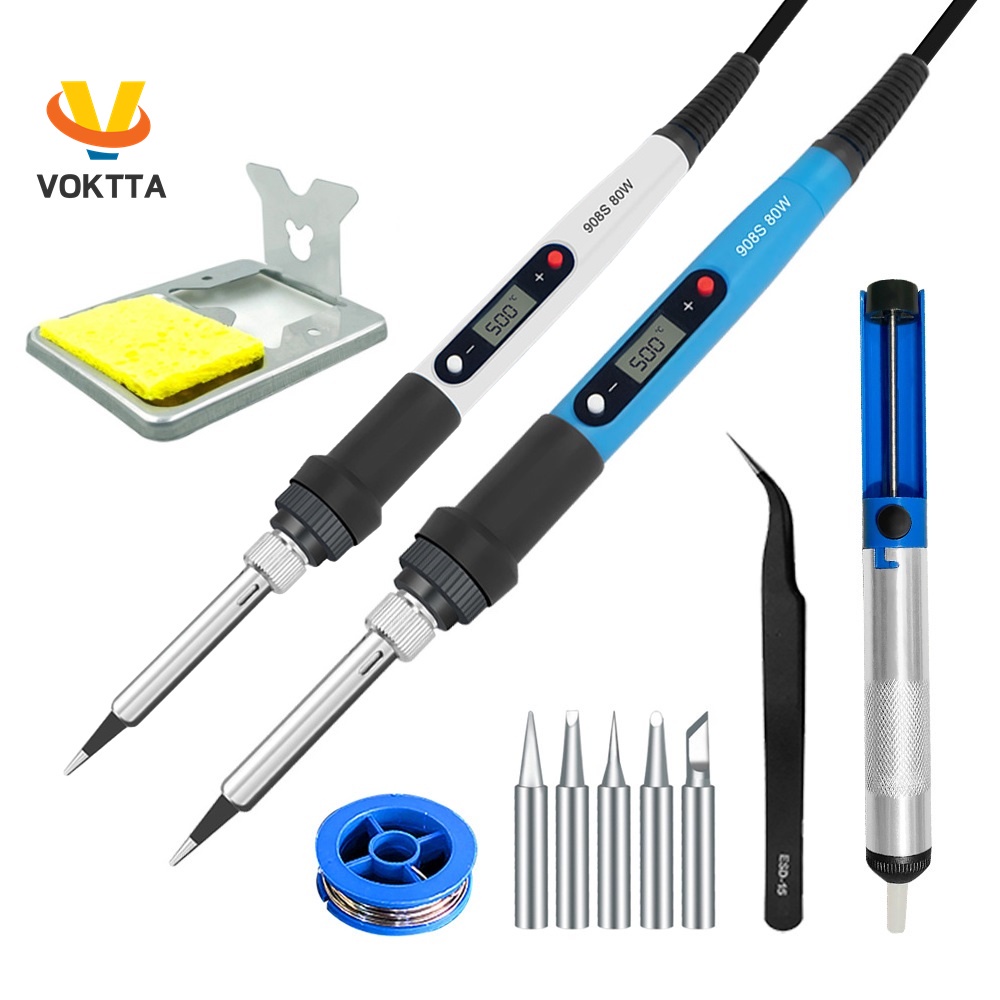 VOKTTA 220V 80W Electric Soldering Iron Adjustable Temperature LCD