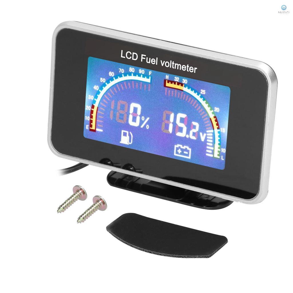 2-in-1 LCD Car Digital Fuel Level Gauge Voltmeter Universal Instrument ...