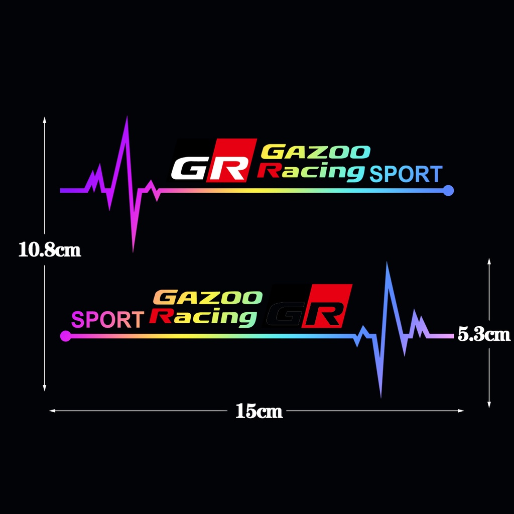 2 Pcs Reflective Car Stickers GAZOO RACING GR Sport Emblem Logo Sticker ...