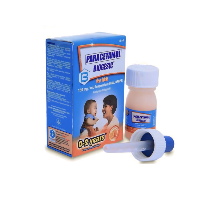 Biogesic for Kids 100mg Drops 15mL for Babies Fever & Pain Relief