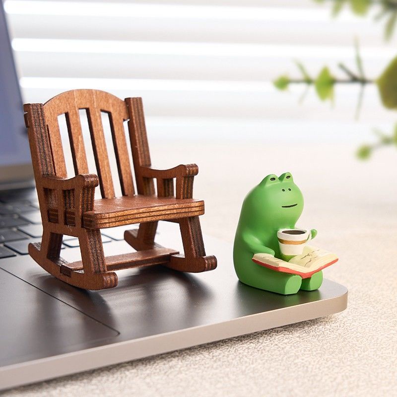 5cm Frog Rocking Chair Resin Miniature Figurines Office Decor Anime ...