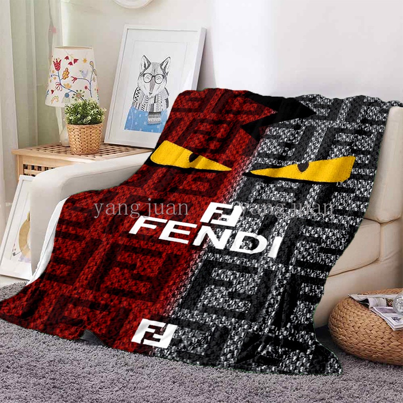 customized FENDI logo printing Throw Blanket Soft Flannel Thin Blankets for Bed Sofa Cover Bedspread Home Deco picnic blanket noon break Shopee Philippines