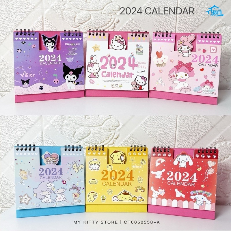 New Sanrio Desk Calendar Kalendar Hello Kitty My Melody Kuromi 2024