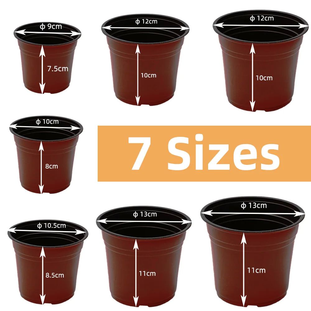7 Size Plastic Nursery Flowers Pots Nutrition Grow Bowl Seedling Tray