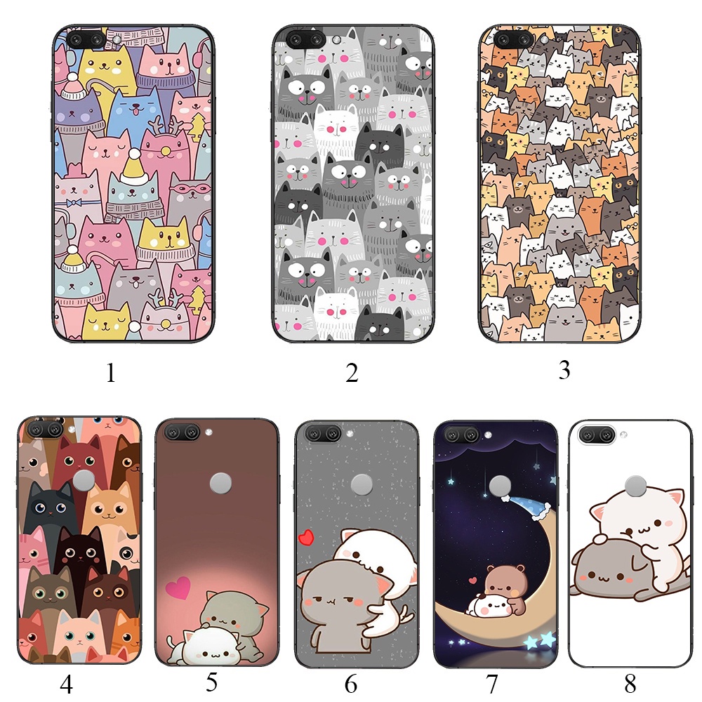 Realme C2 C3 C12 C15 C11 2020 C11 2021 Ip15 Anime Art Cat Soft Black