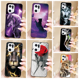 For Oppo Find X5 Lite Case Find X3 Lite FindX5 Pro Back Cover Cute Animals  Cat