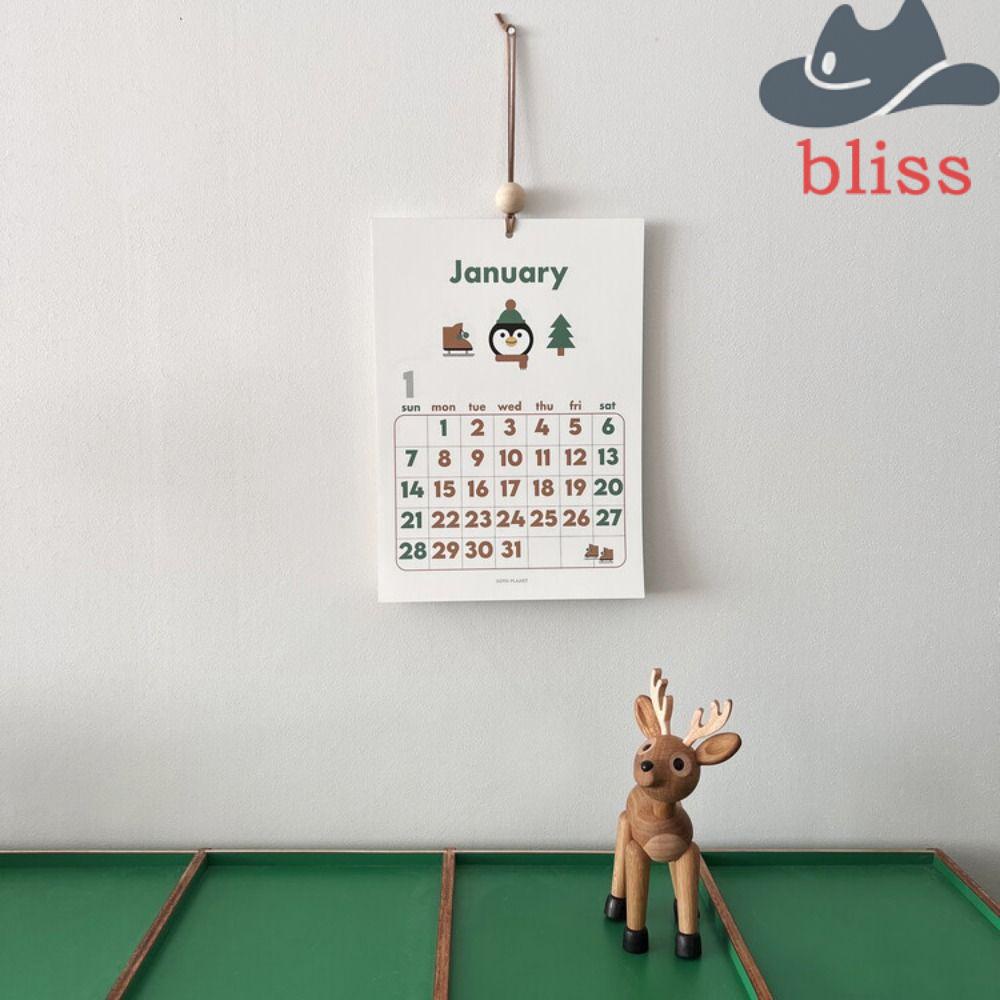 BLISS Cute Squirrel Wall Calendar, Squirrel Design Korean Style 2024