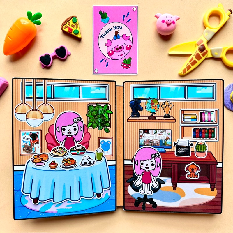 Toca Life World Quiet Book Toca Boca's Modern Villa paper doll house ...