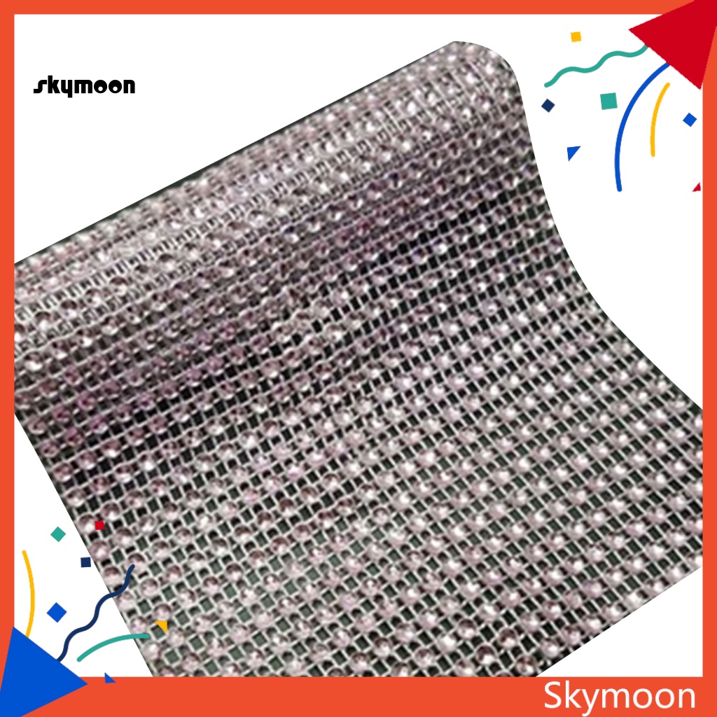 Skym* 1 Yard Sparkle Rhinestone Plastic Ribbon Roll Mesh Wrap Wedding ...