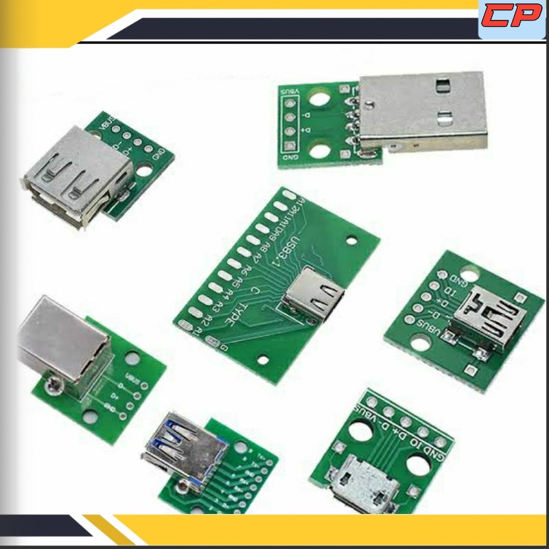 DIP Adapter USB Micro Mini Female Male Converter PCB 2.54mm Type ABC ...