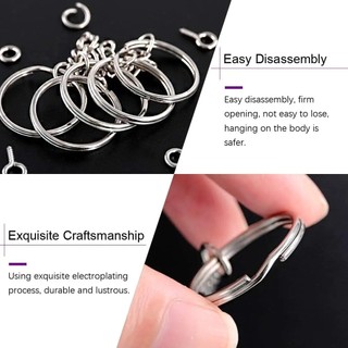 50-300Pcs 25mm DIY Jewelry Pendant Keychains/Split Ring Keyfob Keychain ...