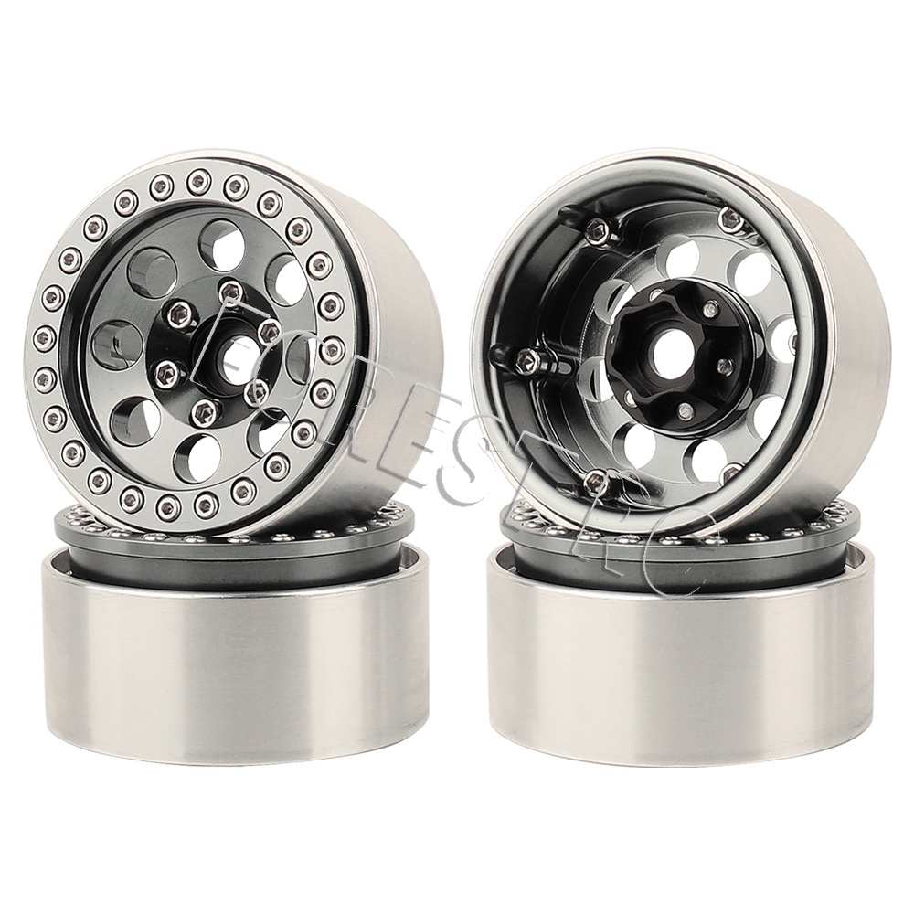 1/10 RC Crawler 1/4Pcs 1.9 Inch Beadlock Wheel Hub Rim Rims Aluminum ...