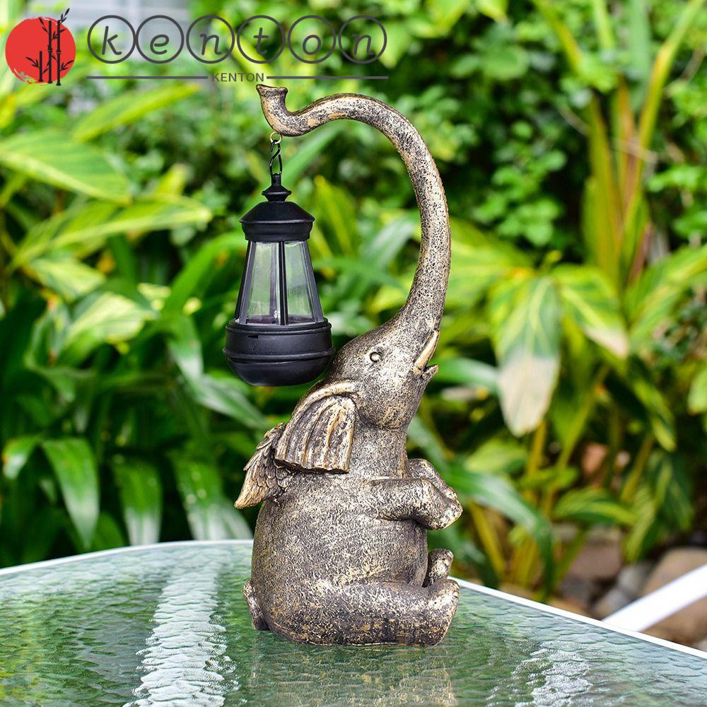 KENTON Solar Elephant Lamp, Resin Funny Elephant Hanging Lamp, Cute Realistic Waterproof