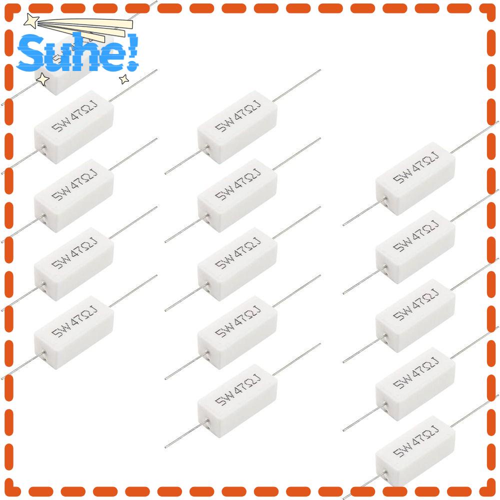 HISUHE 15Pcs Cement Resistor, Precharge Horizontal Resistors Wirewound