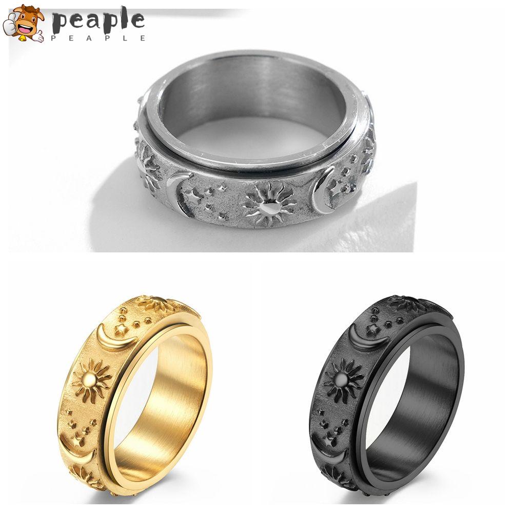 PEAPLE Anxiety Rings Freely Spinning Vintage Titanium Steel Spinner ...