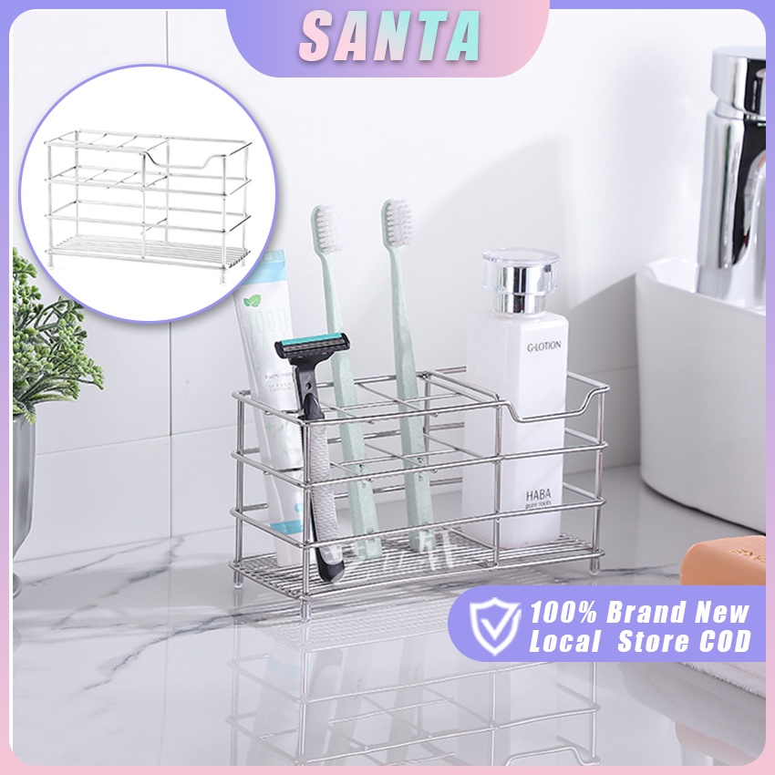 Multi-Functional 6 Slots Toothbrush Rack Stainless Steel Cool Style ...